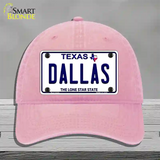 Dallas Texas Novelty License Plate Hat Unconstructed Cotton / Pink