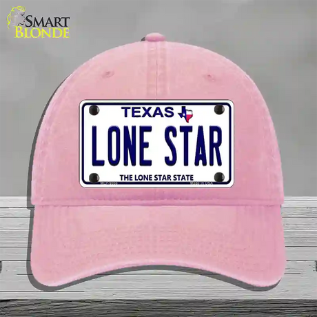 Lone Star Texas Novelty License Plate Hat Unconstructed Cotton / Pink