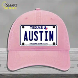 Austin Texas Novelty License Plate Hat Unconstructed Cotton / Pink