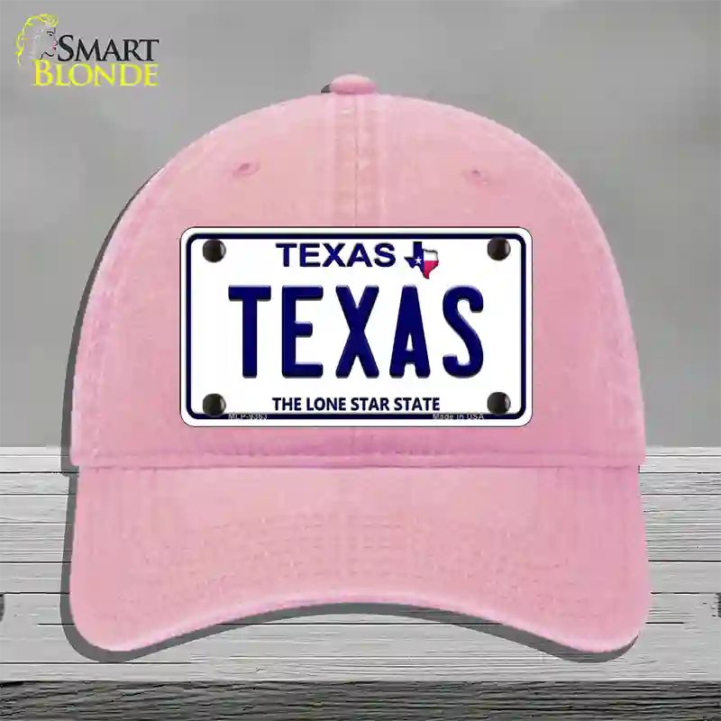 Texas Novelty License Plate Hat Unconstructed Cotton / Pink