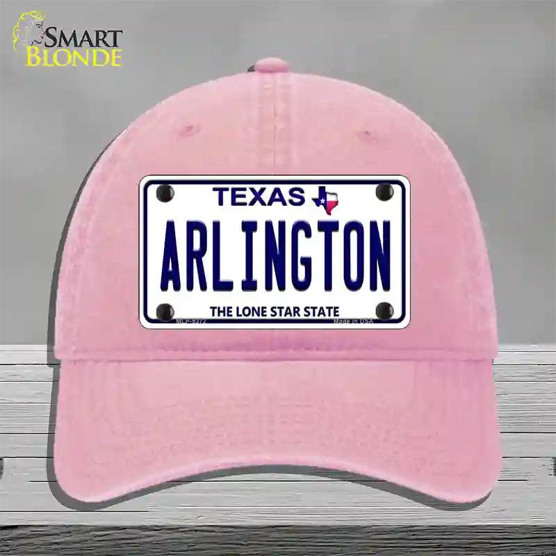 Arlington Texas Novelty License Plate Hat Unconstructed Cotton / Pink