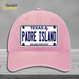 Padre Island Texas Novelty License Plate Hat Unconstructed Cotton / Pink