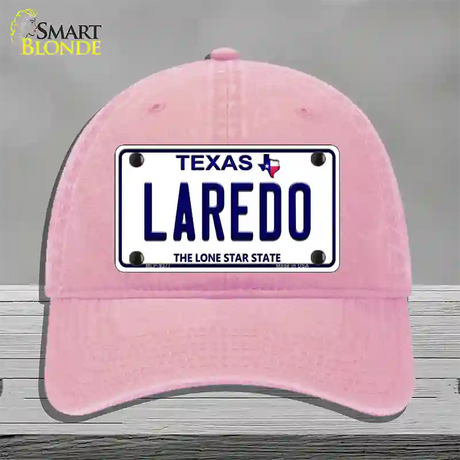 Laredo Texas Novelty License Plate Hat Unconstructed Cotton / Pink