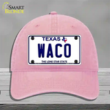 Waco Texas Novelty License Plate Hat Unconstructed Cotton / Pink