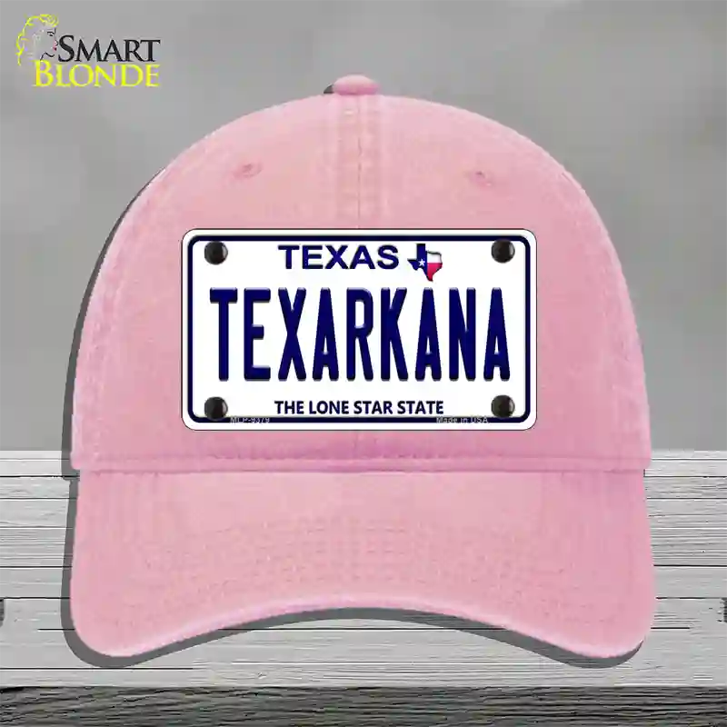 Texarkana Texas Novelty License Plate Hat Unconstructed Cotton / Pink