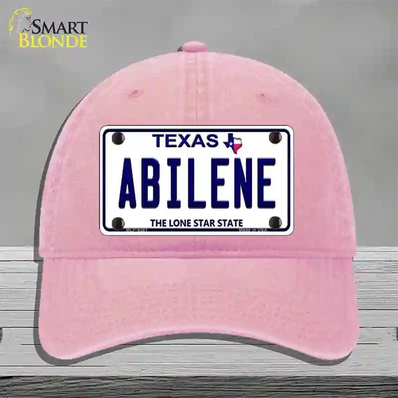 Abilene Texas Novelty License Plate Hat Unconstructed Cotton / Pink