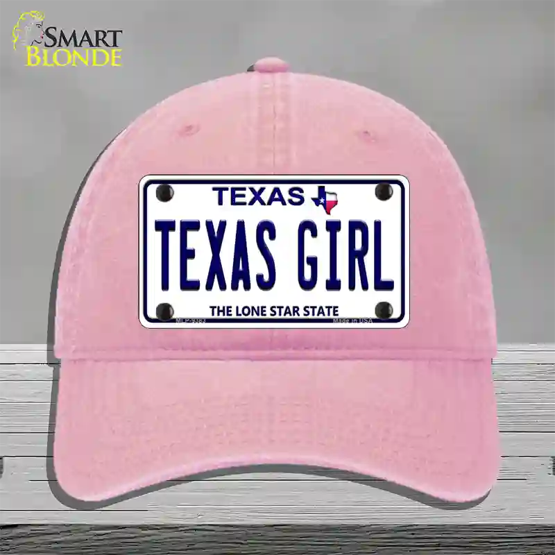 Texas Girl Texas Novelty License Plate Hat Unconstructed Cotton / Pink