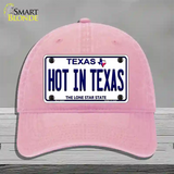 Hot in Texas Novelty License Plate Hat Unconstructed Cotton / Pink