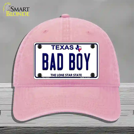 Bad Boy Texas Novelty License Plate Hat Unconstructed Cotton / Pink