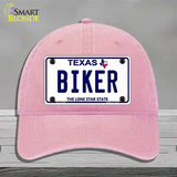 Biker Texas Novelty License Plate Hat Unconstructed Cotton / Pink