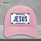 Jesus Texas Novelty License Plate Hat Unconstructed Cotton / Pink