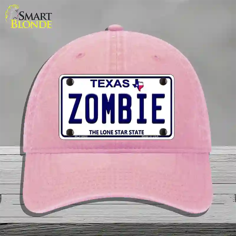 Zombie Texas Novelty License Plate Hat Unconstructed Cotton / Pink