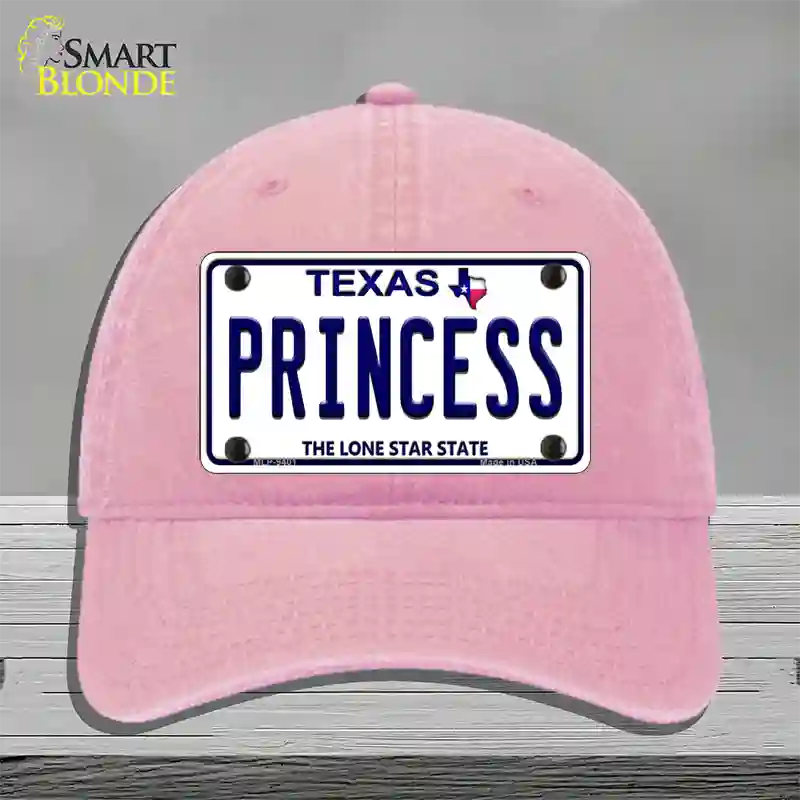 Princess Texas Novelty License Plate Hat Unconstructed Cotton / Pink