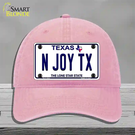 N Joy TX Texas Novelty License Plate Hat Unconstructed Cotton / Pink