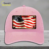 American Vintage Flag Novelty License Plate Hat Unconstructed Cotton / Pink