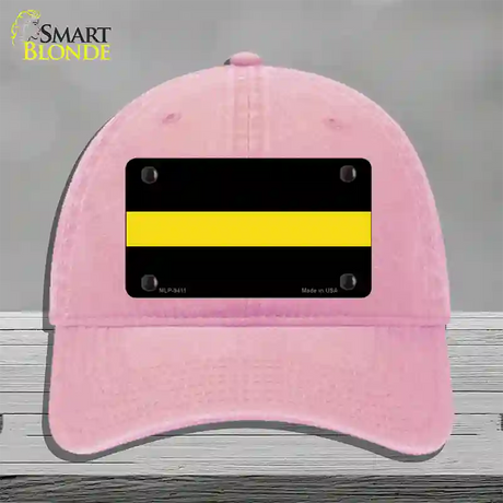 Thin Yellow Line Novelty License Plate Hat Unconstructed Cotton / Pink