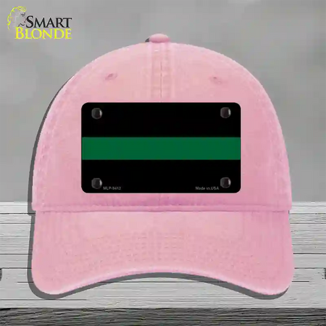 Thin Green Line Novelty License Plate Hat Unconstructed Cotton / Pink