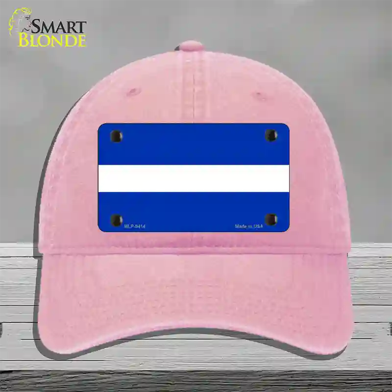 Thin White Line On Blue Novelty License Plate Hat Unconstructed Cotton / Pink