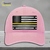 American Flag Thin Yellow Line Novelty License Plate Hat Unconstructed Cotton / Pink