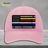 American Flag Police / Fire / EMS Novelty License Plate Hat Unconstructed Cotton / Pink