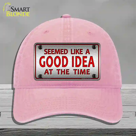 Seemed Like A Good Idea Novelty License Plate Hat Unconstructed Cotton / Pink