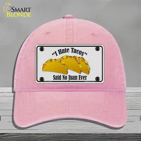 Tacos Novelty License Plate Hat Unconstructed Cotton / Pink