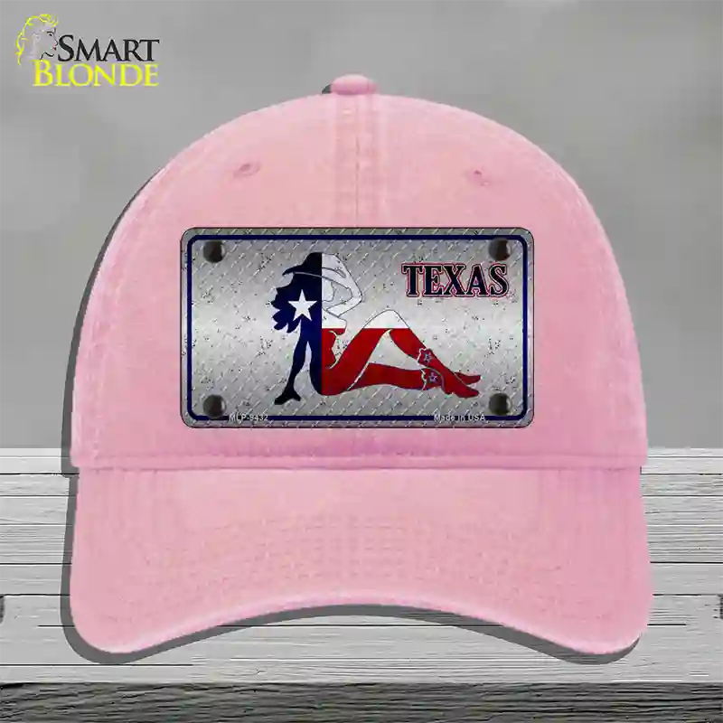 Texas Girl Diamond Novelty License Plate Hat Unconstructed Cotton / Pink