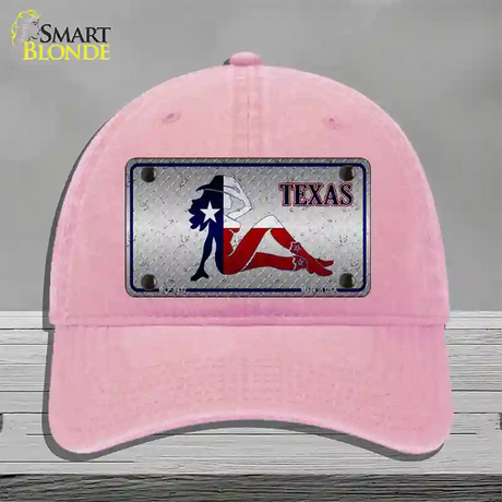 Texas Girl Diamond Novelty License Plate Hat Unconstructed Cotton / Pink