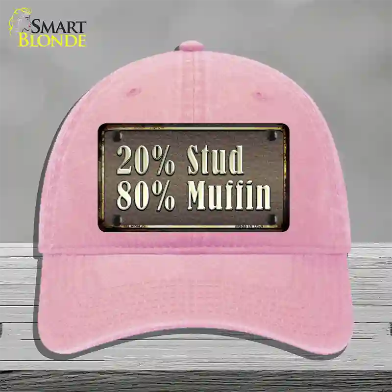 20 Percent Stud Novelty License Plate Hat Unconstructed Cotton / Pink