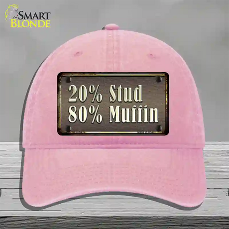 20 Percent Stud Novelty License Plate Hat Unconstructed Cotton / Pink