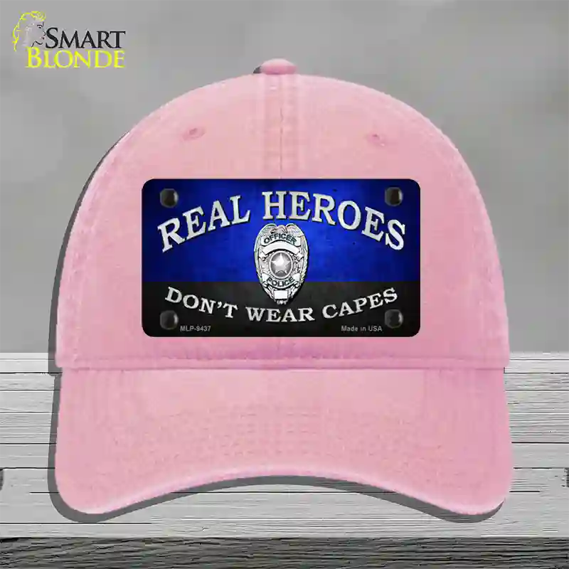 Real Heroes Blue Novelty License Plate Hat Unconstructed Cotton / Pink