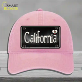 California Flag Script Novelty License Plate Hat Unconstructed Cotton / Pink