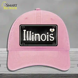 Illinois Flag Script Novelty License Plate Hat Unconstructed Cotton / Pink