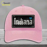 Indiana Flag Script Novelty License Plate Hat Unconstructed Cotton / Pink