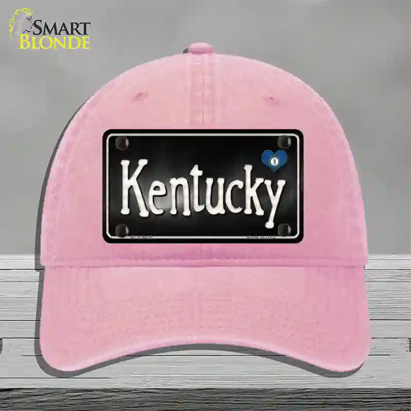 Kentucky Flag Script Novelty License Plate Hat Unconstructed Cotton / Pink