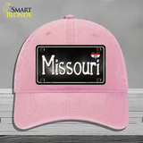 Missouri Flag Script Novelty License Plate Hat Unconstructed Cotton / Pink