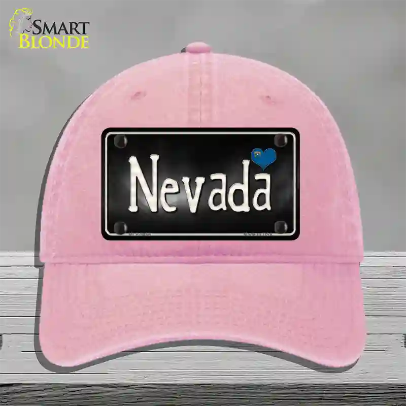 Nevada Flag Script Novelty License Plate Hat Unconstructed Cotton / Pink