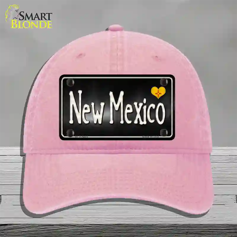 New Mexico Flag Script Novelty License Plate Hat Unconstructed Cotton / Pink