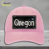 Oregon Flag Script Novelty License Plate Hat Unconstructed Cotton / Pink