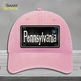 Pennsylvania Flag Script Novelty License Plate Hat Unconstructed Cotton / Pink