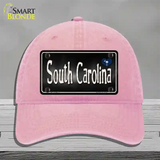 South Carolina Flag Script Novelty License Plate Hat Unconstructed Cotton / Pink