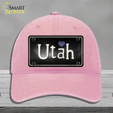 Utah Flag Script Novelty License Plate Hat Unconstructed Cotton / Pink