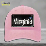 Virginia Flag Script Novelty License Plate Hat Unconstructed Cotton / Pink