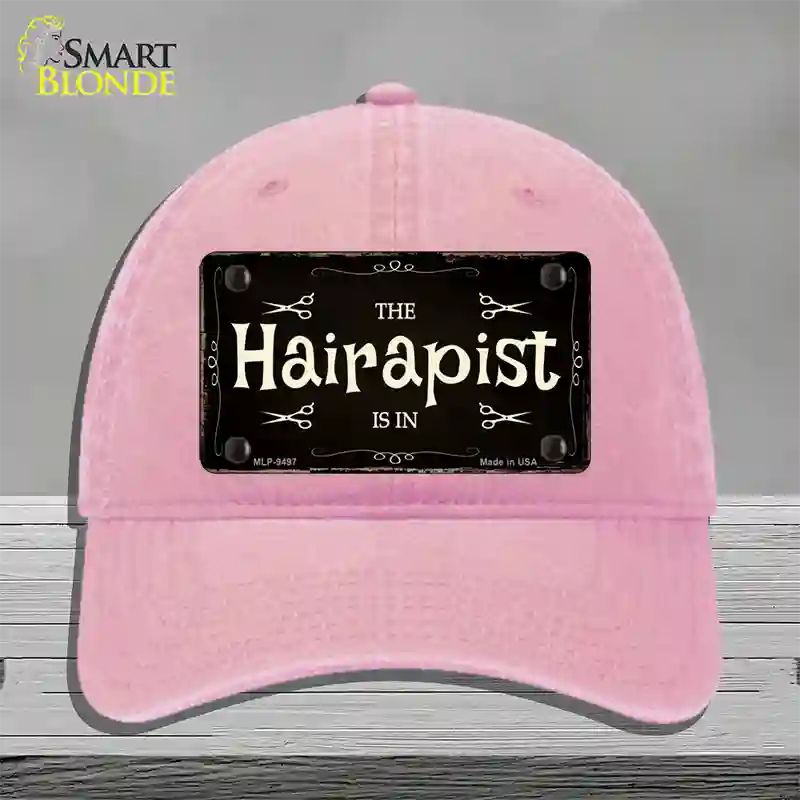 Hairapist Novelty License Plate Hat Unconstructed Cotton / Pink