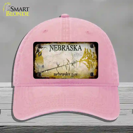 Nebraska Gov Rusty Blank Novelty License Plate Hat Unconstructed Cotton / Pink