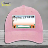 Georgia Peach Blank Novelty License Plate Hat Unconstructed Cotton / Pink