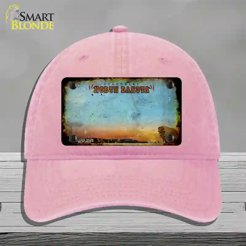 North Dakota Legendary Rusty Blank Novelty License Plate Hat Unconstructed Cotton / Pink