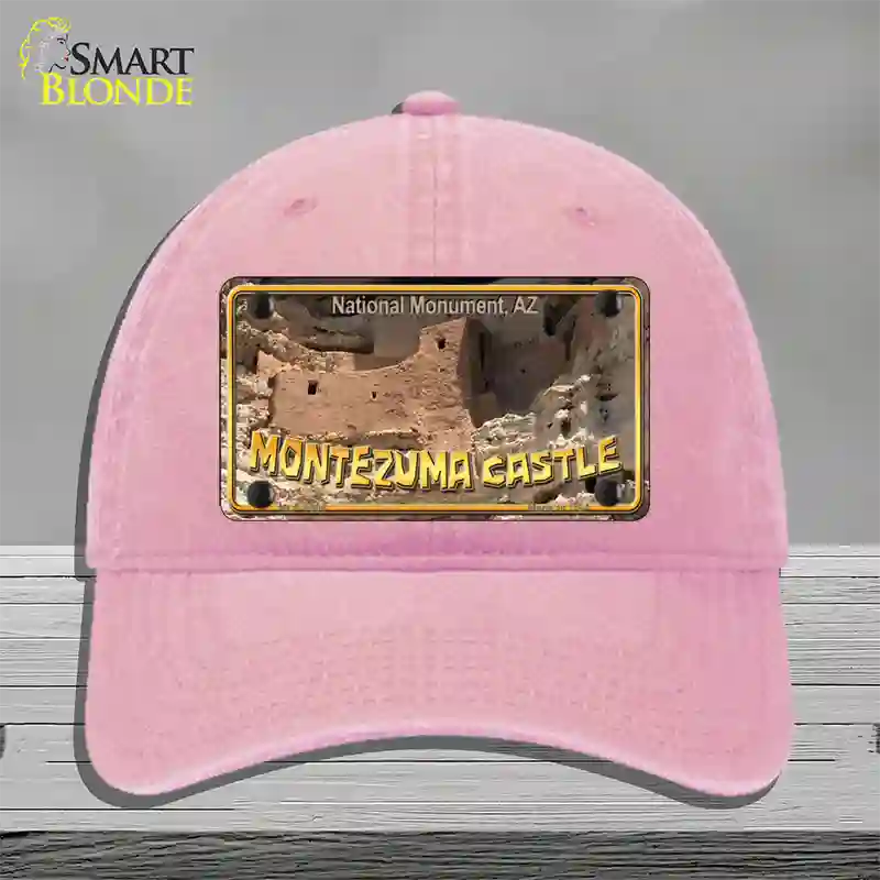 Montezuma Castle Novelty License Plate Hat Unconstructed Cotton / Pink