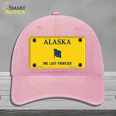 Alaska State Blank Novelty License Plate Hat Unconstructed Cotton / Pink / Alaska Frontier (9509):https | Clean | Yes