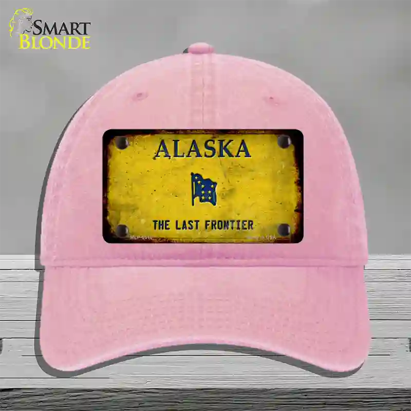 Alaska State Blank Novelty License Plate Hat Unconstructed Cotton / Pink / Alaska Frontier (9509):https | Rusty | Yes